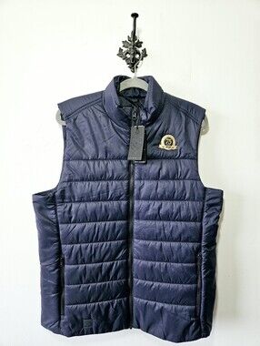NWT Asmar Equestrian Puffer Vest Size M Blue Noel Asmar *logo
